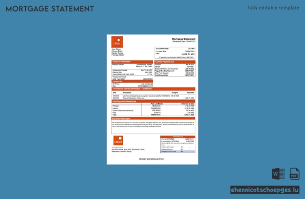 Beispiel eines Hypothekenauszugs der Kenya Guaranty Trust Bank (Word- und PDF-Datei)